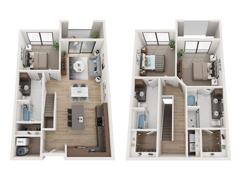 Floor plan for 3 beds, 3 baths, 1658 sqft